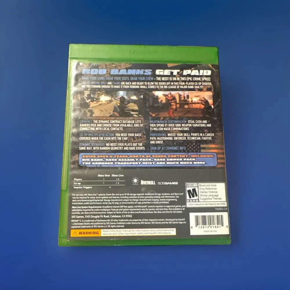 Payday 2: Crimewave Microsoft Xbox One, 2015 Pre-Owned